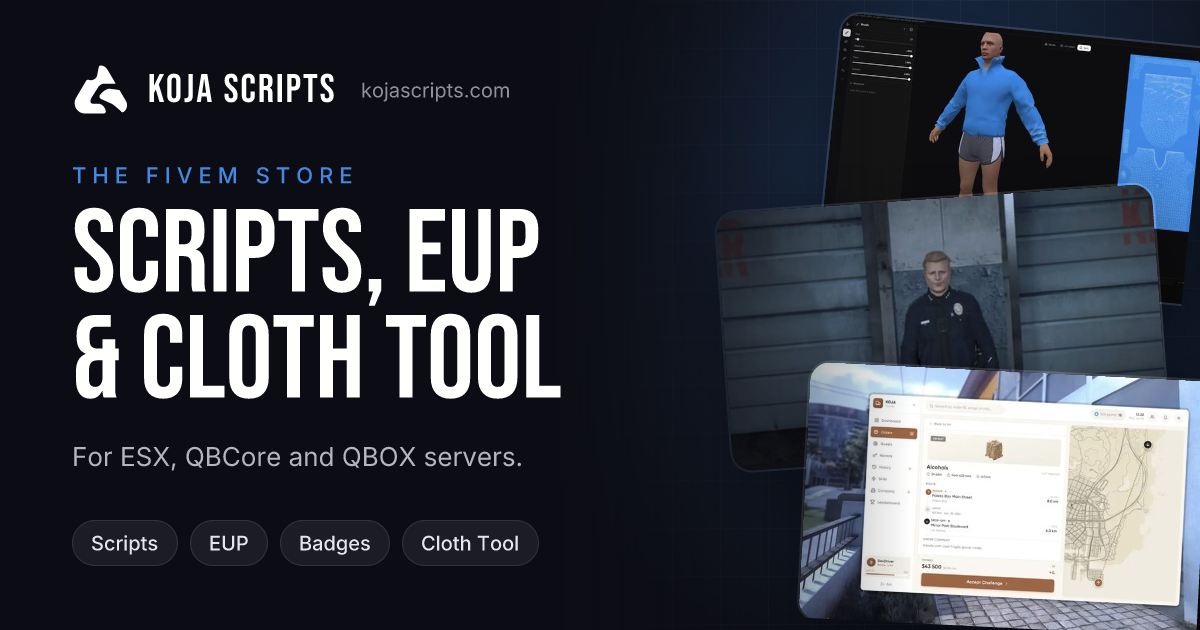 All FiveM Scripts, EUP & Tools · Koja Scripts